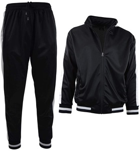 <b>Men's</b> Polyester Nylon Windbreaker Sweatsuit Two Piece Tracksuit <b>Jacket</b> and Pants Set - Product Image 2