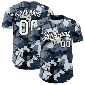 Custom Team Camo Baseball Jersey Full Button Lightweight Breathable Short Sleeve 100% Polyester All Seasons - Product Image 1