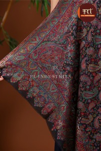Ethnic Paisley Floral Dot Pure Wool Shawl Hijab Scarf Long <b>Head</b> Covering Casual Winter <b>Wrap</b> Skin-Friendly for Women - Product Image 5