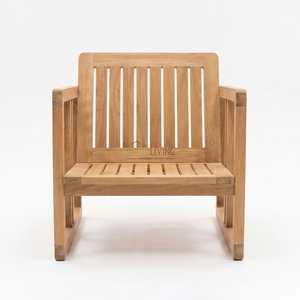 Minimalist Wood <b>Outdoor</b> Felcia Single Seat Garden <b>Sofa</b> Durable Design for Patio Use - Product Image 6