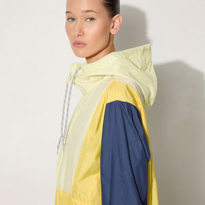 Blouson à capuche color block pour femme, manches longues, fermeture éclair, coupe-vent, léger, vêtement d'extérieur de printemps, design contrasté - Product Image 2