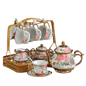 Rustic Handmade <b>Tea</b> <b>Set</b> With Premium Stoneware Finish Elegant <b>Tea</b> Cups Stylish Teapot Decorative Serving Tray Sugar Pot - Product Image 1