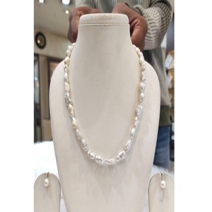 Elegante Juego de Collar y Aretes de Perlas de Imitación de Primera Calidad, Grado AA, Perlas Barrocas, 1 Hilera, para Mujeres y Niñas, Bodas, Compromisos y Fiestas - Product Image 2