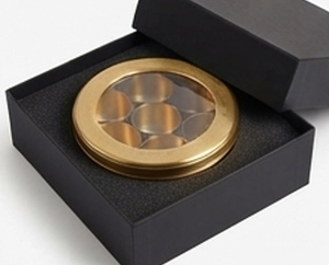 Boîte de rangement élégante en métal doré rond avec couvercle transparent pour articles divers, utilisation en armoire, anti-poussière, organisateur à un seul niveau - Product Image 6