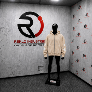 Sweat à capuche zippé oversize beige premium, motif étoile, inspiré des créateurs, mode urbaine moderne, style urbain, élégant au quotidien, qualité premium - Product Image 3
