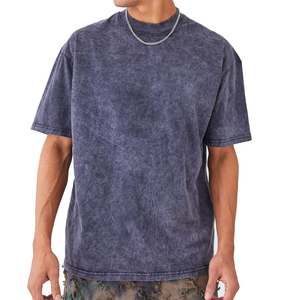 Camisetas de hombre de alta calidad con lavado ácido, 200g, 100% algodón, logotipo personalizado, serigrafiadas, lisas, en blanco, con efecto lavado ácido. - Product Image 1