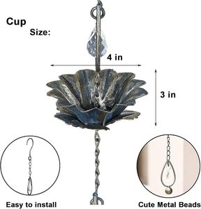 Cadena de Lluvia Artística de Hierro con Etiqueta Privada para Decoración de Patio y Uso en Arreglos Elegantes de Jardines Exteriores del Hogar - Product Image 2