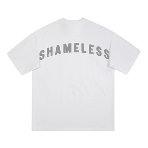 เสื้อยืดคอกลมสีขาวพิมพ์ลาย Shameless แขนสั้นทรงปกติสำหรับผู้ชาย ผ้าเจอร์ซีย์คอตตอนลำลอง สตรีทแวร์ เสื้อยืดท็อป - Product Image 1