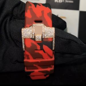 Montre Rb Gems de luxe en or rose glacé avec mouvement Miyota, moissanite de qualité VVS, cristal saphir, analogique |   Édition limitée |   Hip Hop élégant - Product Image 3