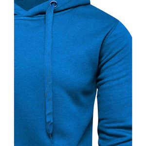 Sudadera con Capucha Azul Sólido para Hombre, Corte Regular, Informal, Tejida, con Bolsillo Delantero, para Otoño - Product Image 4