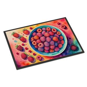 Tapis de porte lavable antidérapant à poils bas de framboises colorées 24H X 36W tapis d'entrée extérieur intérieur pour porte d'entrée 24H X 36W - Product Image 1