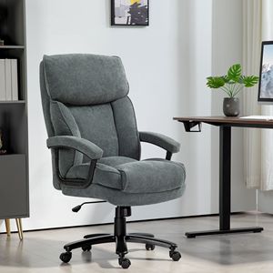 Sedia da Ufficio Direzionale, Capacità 450 libbre, Grande e Robusta, Grigia, Certificata BIFMA, Poggiatesta Regolabile, Materiale in Nylon - Product Image 2