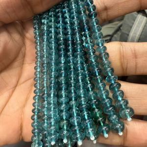 Cuentas redondas lisas de turmalina azul rara AAA de 4-6 mm, 14 pulgadas, piedra preciosa natural para la fabricación de joyas a precio de mayoreo. - Product Image 1