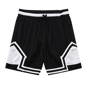 Shorts de basketball pour garçons, bleu marine uni, en maille respirante, avec logo frontal à cordon de serrage, multi-saison, coupe ample, Jalen Sports - Product Image 1