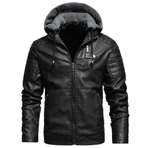 Nouvelle veste en cuir PU marron unie pour homme, style décontracté, veste de motard, veste de sport d'extérieur avec fermeture éclair en métal argenté - Product Image 6
