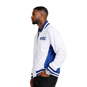 Chaqueta de Calentamiento de Forro Polar Blanco Phi Beta Sigma, Ropa de Fraternidad Griega con Ajuste Atlético, Comodidad y Estilo Deportivo - Product Image 3