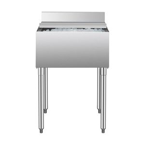 Contenitore per Ghiaccio in Acciaio Inox da 61 L per Cucine Commerciali, con Coperchio Scorrevole 24 X 19 X 37, Portabottiglie Regolabili - Product Image 1