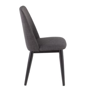 Set di 2 Sedie da Pranzo Contemporanee Tintori in Tessuto Grigio Antracite - Product Image 3
