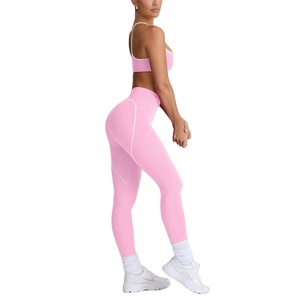 Phụ Nữ Của Chất Lượng Cao Nhanh Chóng Khô Thoáng Khí Thể Thao 2 Mảnh Phòng Tập Thể Dục Tập Thể Dục Thiết Lập Bao Gồm Thể Thao Áo Ngực Xà Cạp-Cho Yoga - Product Image 3