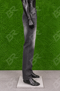Vaqueros de mezclilla para hombre de talla grande, desgastados, de cintura media, lisos, lavados, de pierna ancha, rectos, de longitud completa, pantalones casuales - Product Image 3
