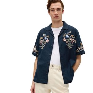 Modern Men’s Cotton Rich Embroidered <b>Shirt</b> <b>Half</b> Sleeve Smart Casual Beach and Party Wear - Product Image 1