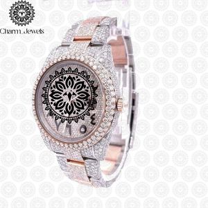 Reloj de Lujo para Hombre Charm Jewels, de Acero Inoxidable, 40 mm, Analógico, Mecánico, con Cristal y Diamantes, Brazalete de Joyería de Moda, Resistente al Agua 10 Bar - Product Image 2