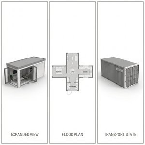 <span class=keywords><strong>Casa</strong></span> Container Pieghevole da 20 Piedi a Basso Costo, Prefabbricata Flat-Pack per Campi di Lavoro, Alloggi a Basso Reddito, Uso Commerciale ed Esterno - Product Image 5