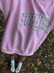 Custom Logo Front Letter Women's Mockneck Streetwear Fleece Casual Oversized Long Sleeve Breathable Embroidered Print Pullover - Product Image 5