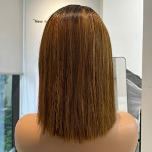 Perruque Bob de Luxe Magnifique pour Femmes, Cheveux Vierges Vietnamiens Ombrés Marron, Prix d'Usine en Gros, Produit Capillaire Tendance - Product Image 5