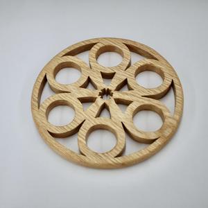 Bulk Rustic Wooden Hot Pad Trivet Heat Resistant Table Protective <b>Mat</b> Holiday Thanksgiving Printed <b>Round</b> Wood Coasters Trivets - Product Image 2