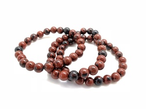 Hot Sale Premium Grade Feng Shui Mahogany <b>Obsidian</b> Crystal Beaded <b>Bracelet</b> Handmade Women's Men's Natural Healing Stone Elastic - Product Image 2