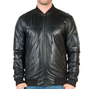 Chemise pour homme en cuir d'agneau souple de style classique, en cuir véritable noir, coupe ajustée, élégante et confortable, à manches longues. - Product Image 5