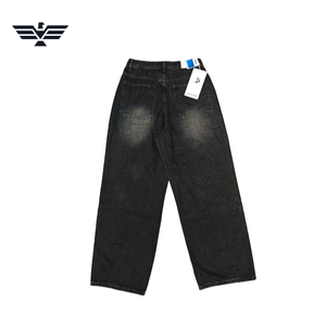 Jean cargo en denim déchiré coupe droite ample pour homme, délavage foncé, taille mi-haute, style streetwear, coton mi-lourd, idéal été-automne - Product Image 2