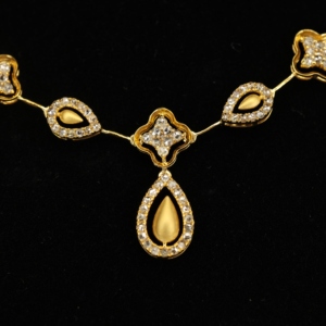 Collier tennis de mariée en argent sterling 925 plaqué or 14 carats avec pendentif poire et moissanite étincelante pour femme - Product Image 2