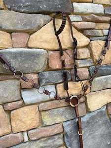 Anillo de metal de calidad superior Headstall Breast Collar Leather Headstall & Breast Collar Set con herramientas florales a precio al por mayor - Product Image 2