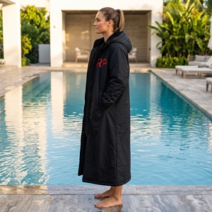 New Style Waterproof Windproof Fleece Lining Jacket Warm Swimming Parka <b>Beach</b> Surfing Changing Robe - Product Image 4
