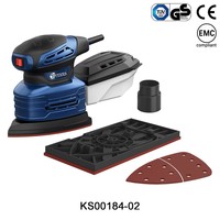 Lijadora de Detalles Eléctrica Profesional DIY con Certificación GS/CE, 13000 RPM, Velocidad Variable, 160W, Alta Frecuencia 50Hz, Caja Recolectora de Polvo y Almohadilla de Gancho y Bucle