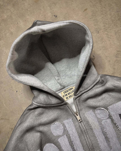 Sweat à capuche streetwear pour homme, avec broderie appliquée, effet vintage délavé, design usé, en molleton 100% coton, coupe classique - Product Image 5