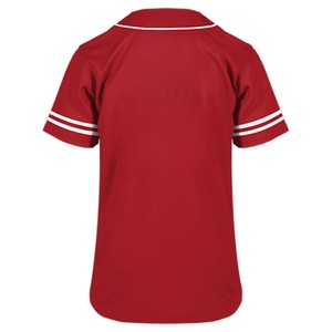 Maillot de baseball pour homme à 6 boutons, fermeture frontale, avec bordure rouge, tenue de sport athlétique, haut de sport urbain - Product Image 2