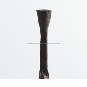 Forged Twisted Cast Iron Taper Candle Holder Set Of 3 Rustic <b>Black</b> Powder Coated Metal <b>Candlesticks</b> For Modern Table Decoration - Product Image 3