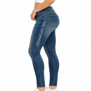 Women Skinny Jeans Custom Logo <b>Stretch</b> <b>Denim</b> Pants High Waist OEM Soft Fabric Comfort <b>Stretch</b> Durable Stitching <b>denim</b> Jeans - Product Image 4