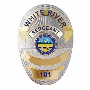 Insignia Metálica de Seguridad Personalizada en Oferta |   Logotipo Esmaltado y Chapado en Oro para Uniforme de Guardia - Product Image 4