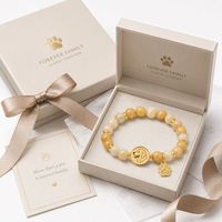 Bracelet de perles commémoratif pour animaux de compagnie avec breloque patte de chien gravée, bijoux personnalisés pour maman de chien