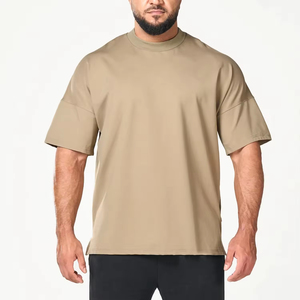 Camiseta de Manga Corta con Cuello Redondo, 100% Algodón, Talla Grande para Hombre, Transpirable, de Secado Rápido, con Estampado Personalizado, al por Mayor - Product Image 1