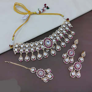 Jewelemarket Designer Polki Kundan Stone Choker Necklace Set 10575592PK Premium Fine Jewelry - Product Image 1