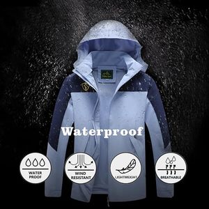 Chaqueta con capucha a prueba de viento para adultos con gorro desmontable y logotipo en la manga, color azul claro y azul marino, cierre de cremallera en toda la manga. - Product Image 4