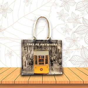 Sac fourre-tout rétro en toile de bonne qualité pour le shopping, l'emballage de cadeaux, les voyages, la vente au détail et le transport quotidien, disponible à la vente - Product Image 6