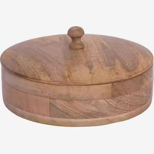 Boîte à chapati en bois durable avec couvercle pour la cuisine à domicile - Product Image 1