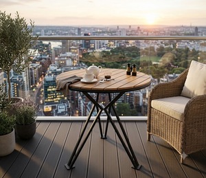Mesa de centro moderna con tablero de listones de PS, patas de metal con revestimiento, listones de PS, fácil de limpiar, muebles para el hogar, mesa de comedor - Product Image 3