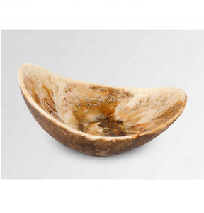 Bol sculpté en résine polie fait main, style Wabi Sabi, résine écologique, idéal pour servir des aliments et offrir en cadeau - Product Image 2